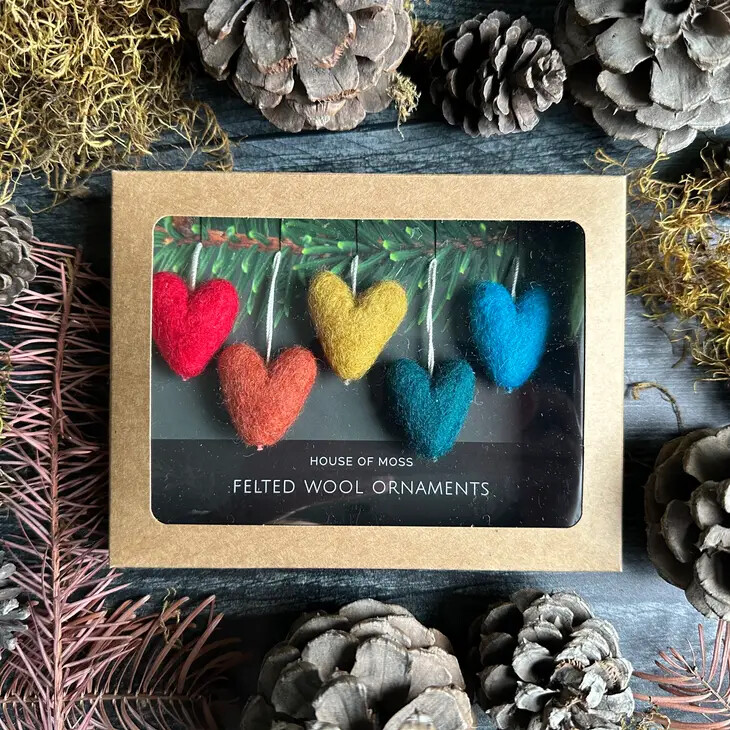 Feel the Love | Felted Wool Heart Ornament Set