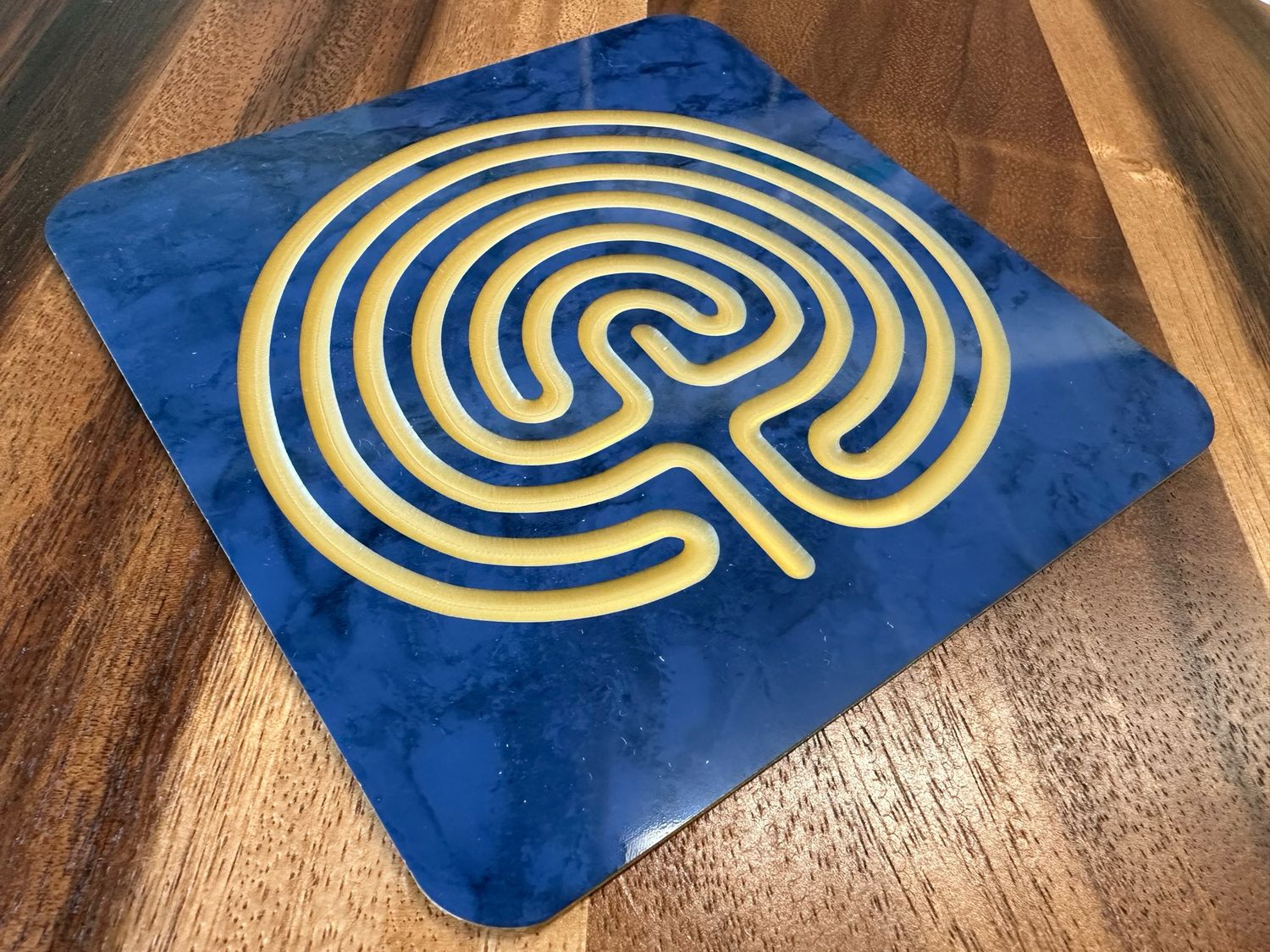 Acrylic Classical Labyrinth - GOLD PATH | 6-inch