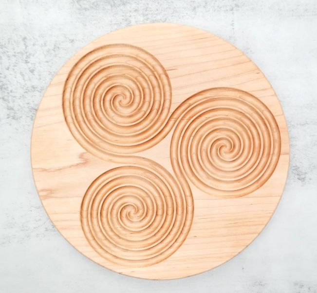 Triskelion Handcrafted Hardwood Labyrinth | Multiple Wood Options