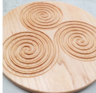 Triskelion Handcrafted Hardwood Labyrinth | Multiple Wood Options