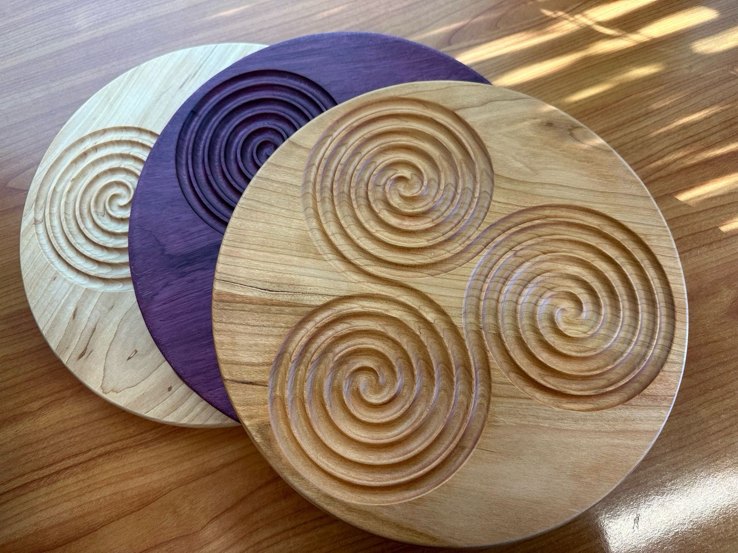 Triskelion Handcrafted Hardwood Labyrinth | Multiple Wood Options