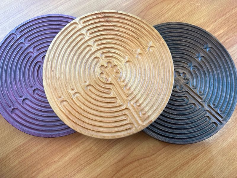 LARGE Handcrafted Hardwood Labyrinth | Multiple Wood Options