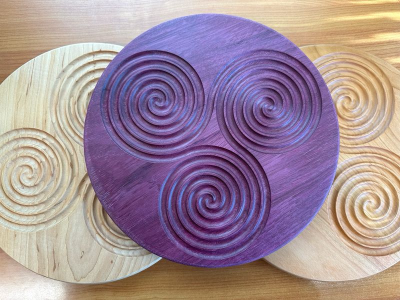 Triskelion Handcrafted Hardwood Labyrinth | Multiple Wood Options