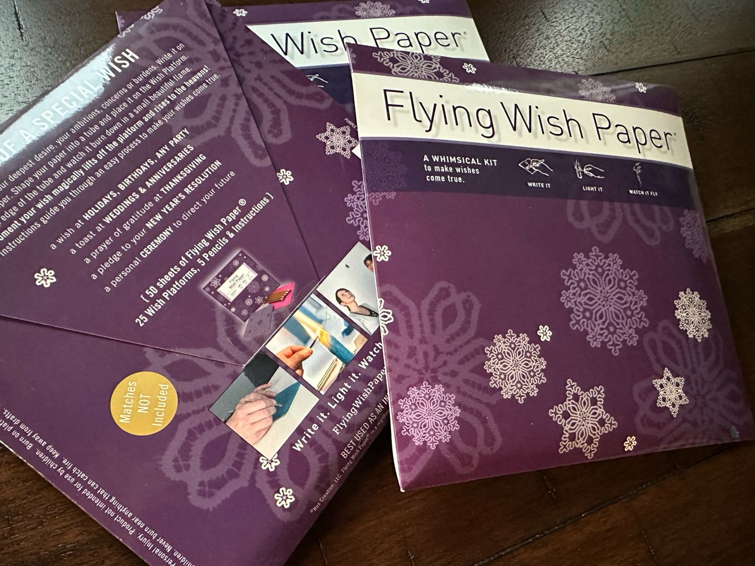 Flying Wish Paper | Purple Snowflake (Large Set)