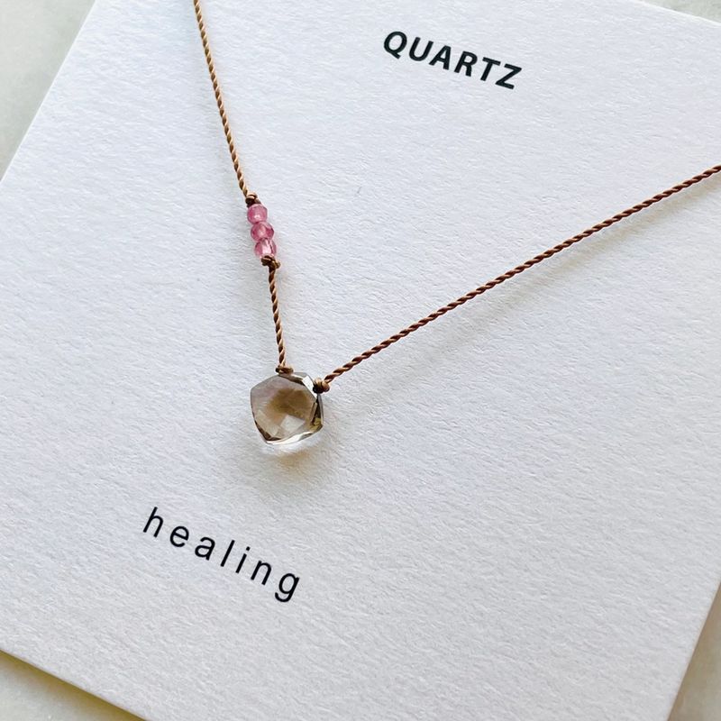 HEALING | Smokey Quartz with Pink Tourmaline Necklace (Necklace)