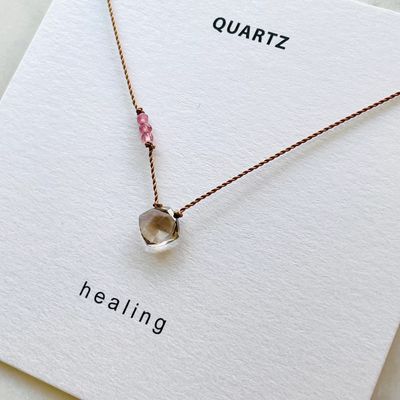 HEALING | Smokey Quartz with Pink Tourmaline Necklace (Necklace)