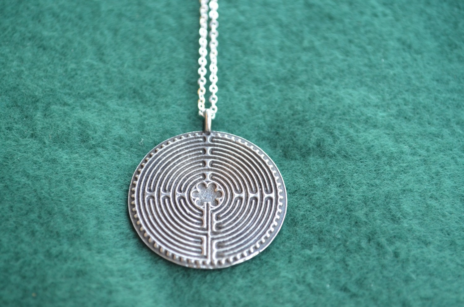 Necklace: Pewter Single Sided Chartres Labyrinth