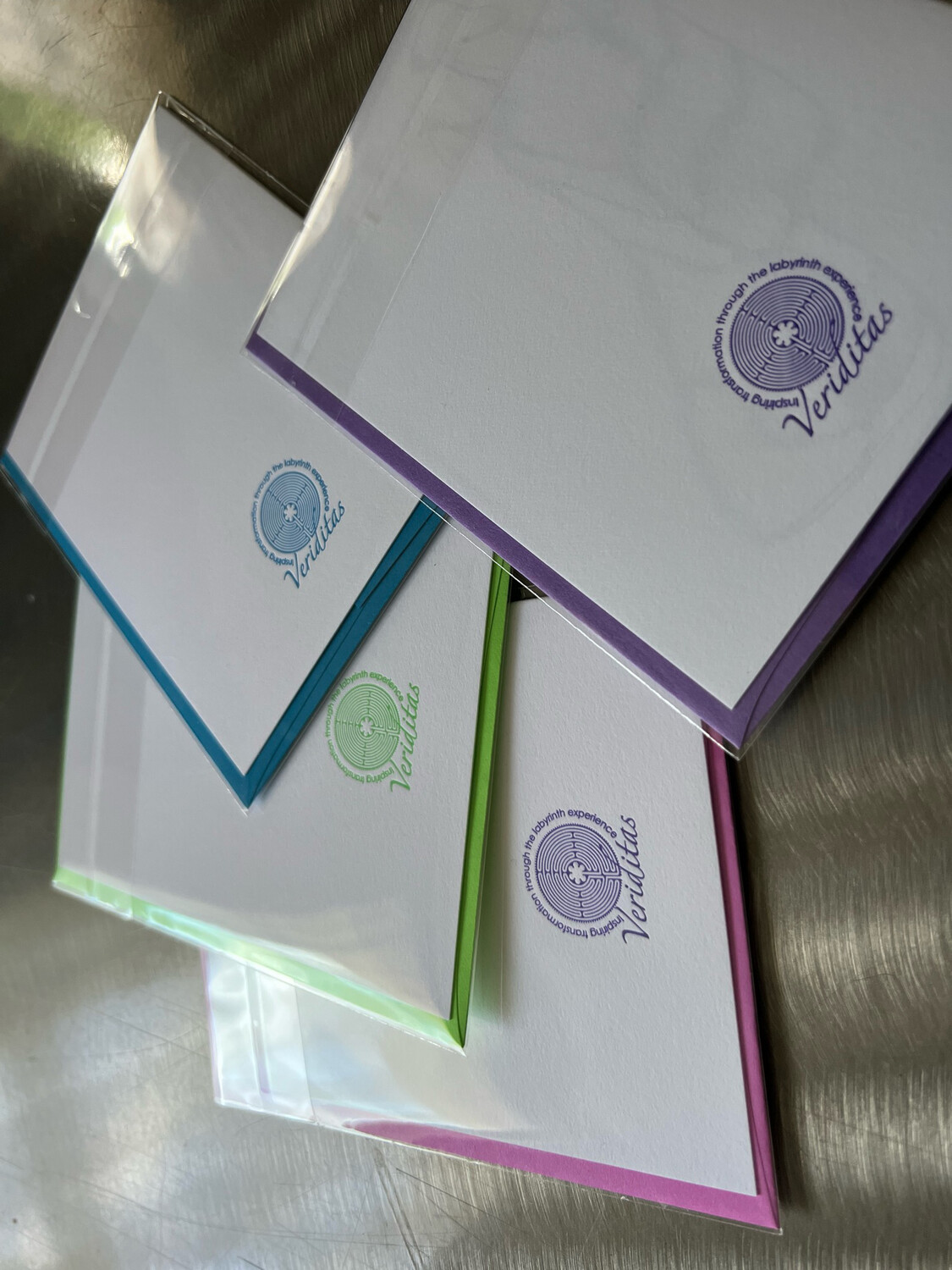 Greeting Card: Letterpress Chartres Labyrinth (PURPLE with ❤️)