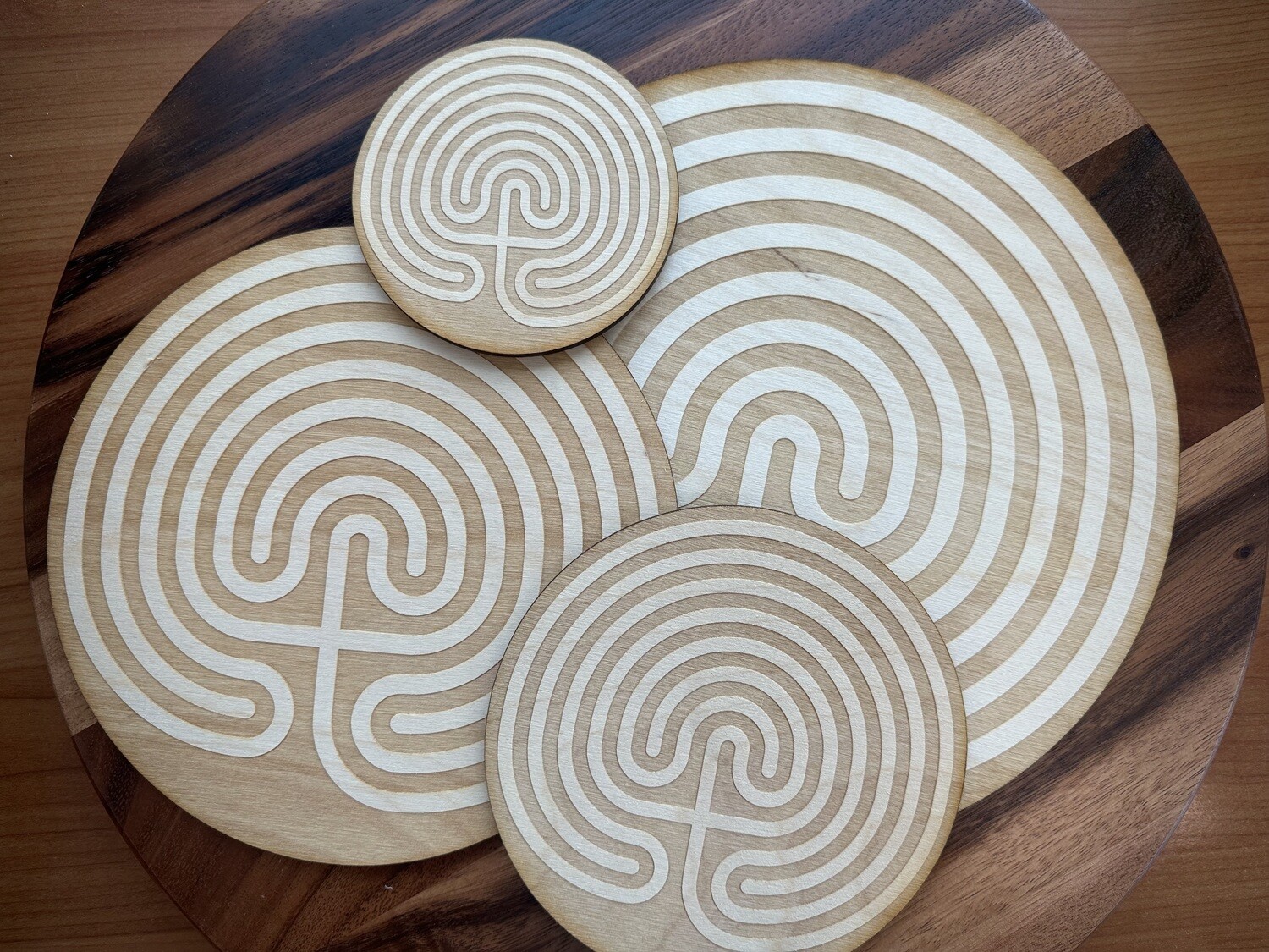 Birch Wood Classical Labyrinth | Multiple Sizes