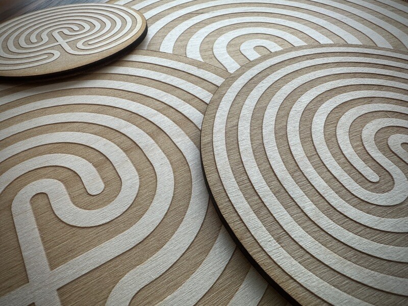 Birch Wood Classical Labyrinth | Multiple Sizes