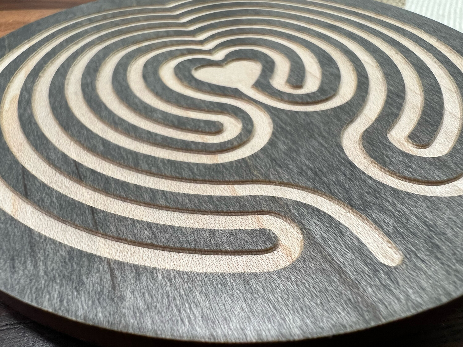 Mini Heart of Peace Labyrinth #2 | Maple Wood | 4.5-inch