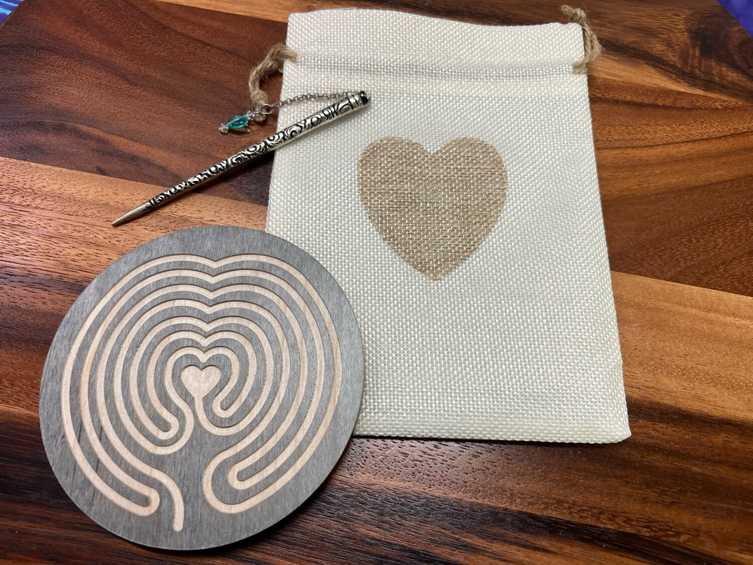 Mini Heart of Peace Labyrinth #2 | Maple Wood | 4.5-inch