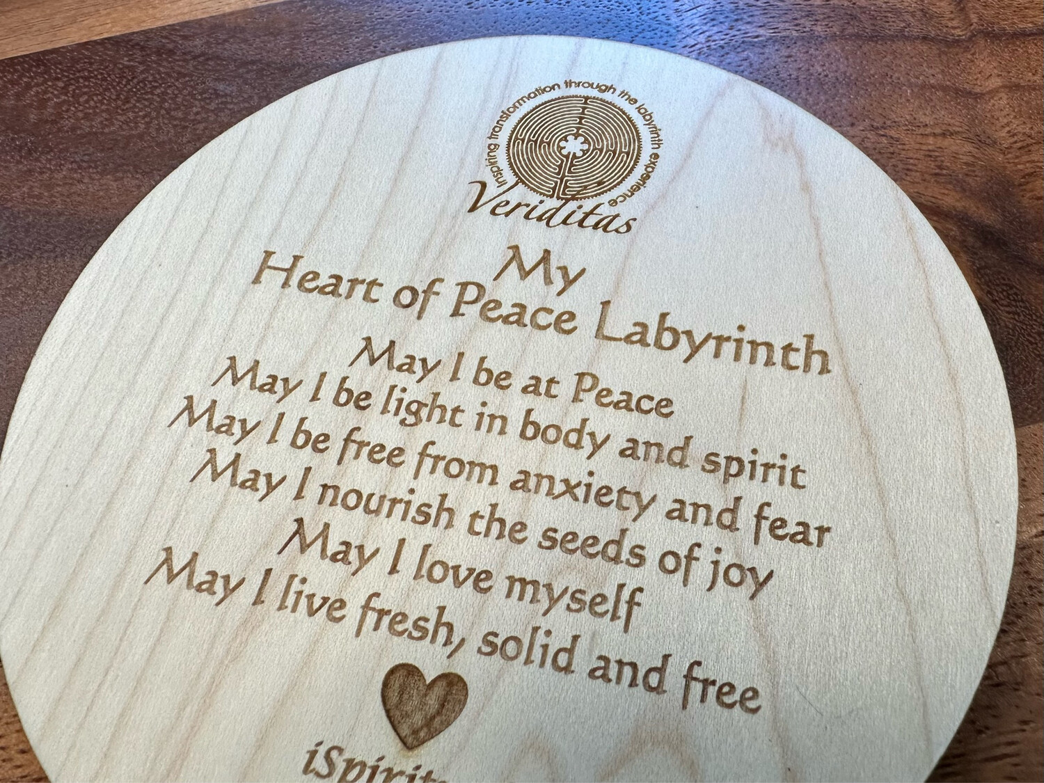 Mini Heart of Peace Labyrinth #2 | Maple Wood | 4.5-inch
