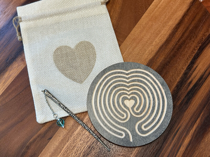 Mini Heart of Peace Labyrinth #2 | Maple Wood | 4.5-inch