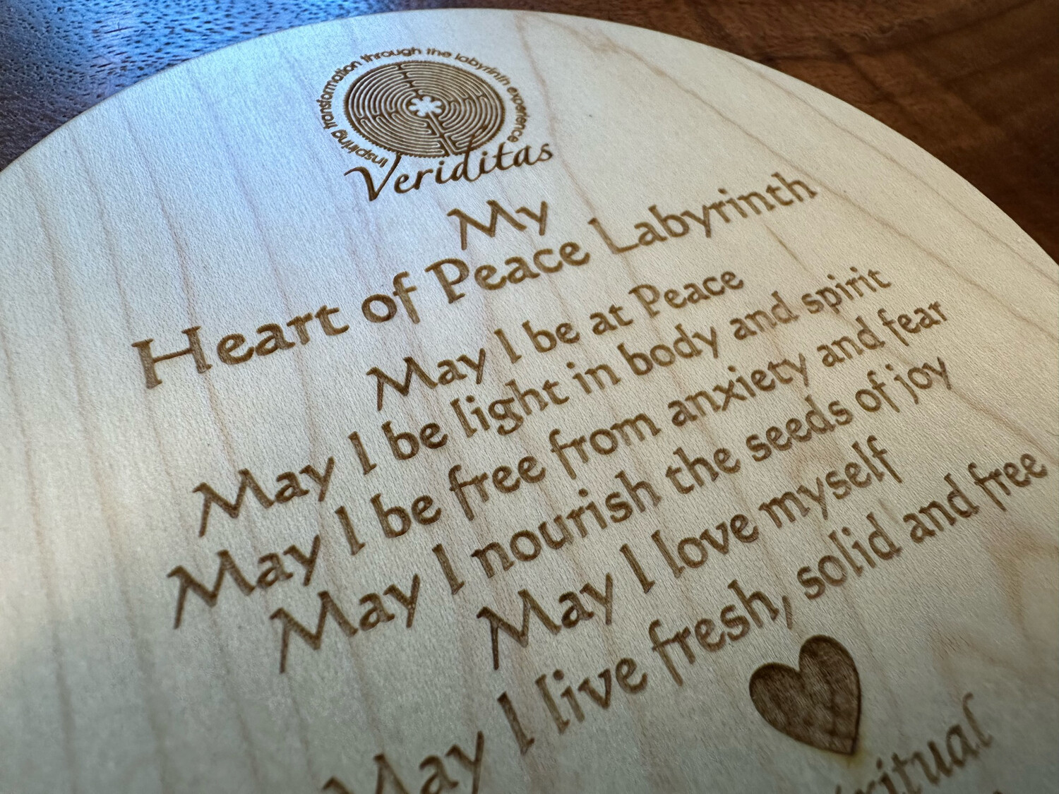 Mini Heart of Peace Labyrinth #2 | Maple Wood | 4.5-inch
