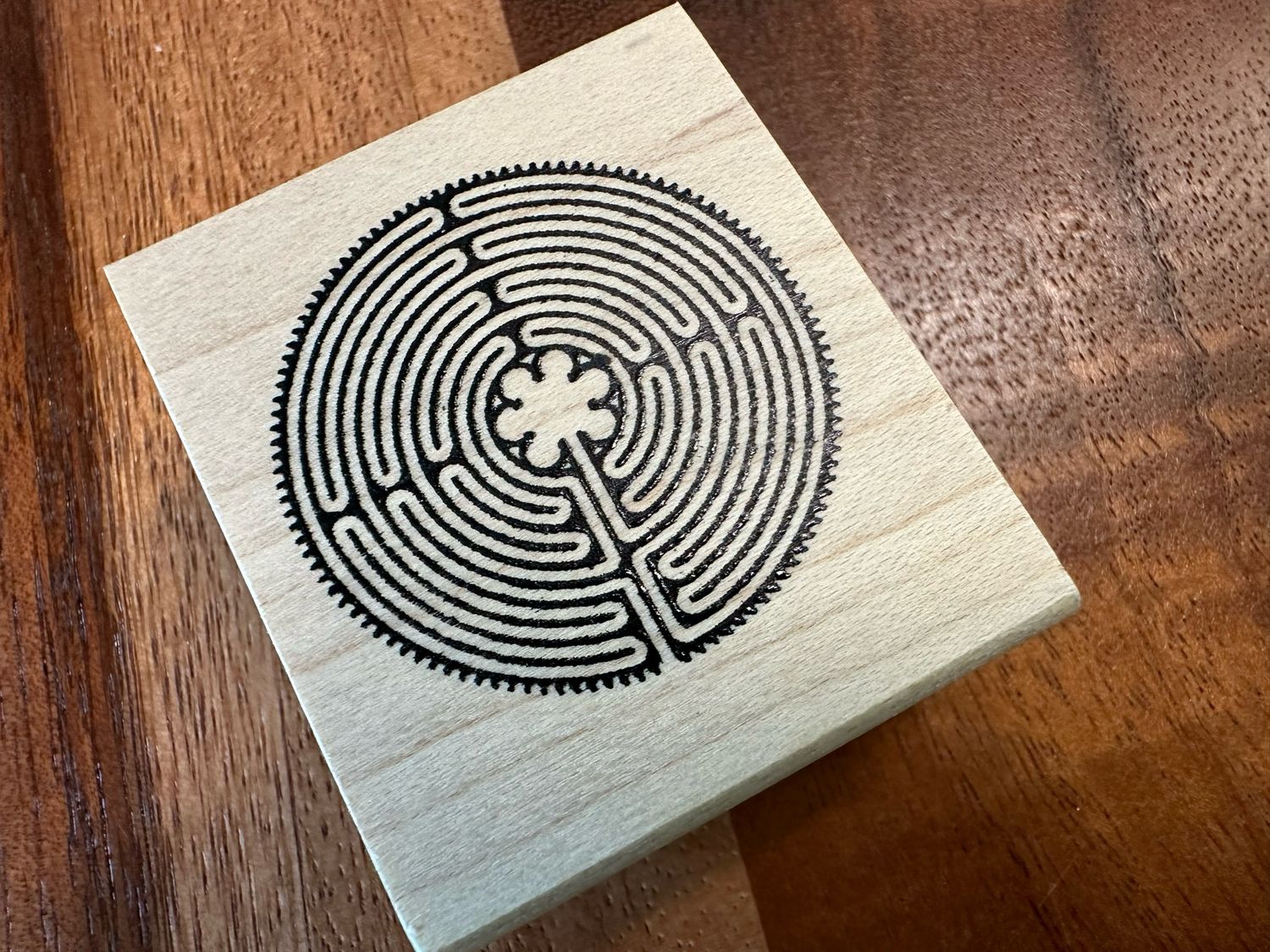 Rubber Labyrinth Stamps | Wooden Base