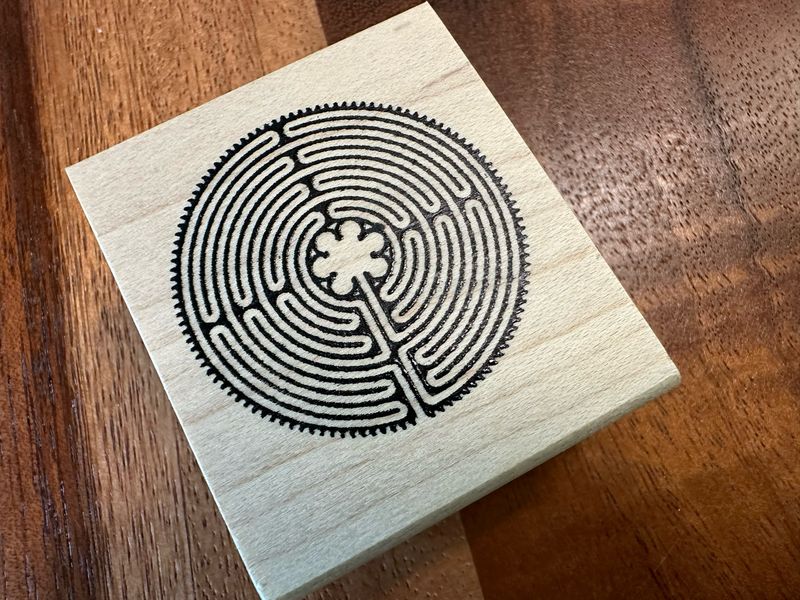 Rubber Labyrinth Stamps | Wooden Base