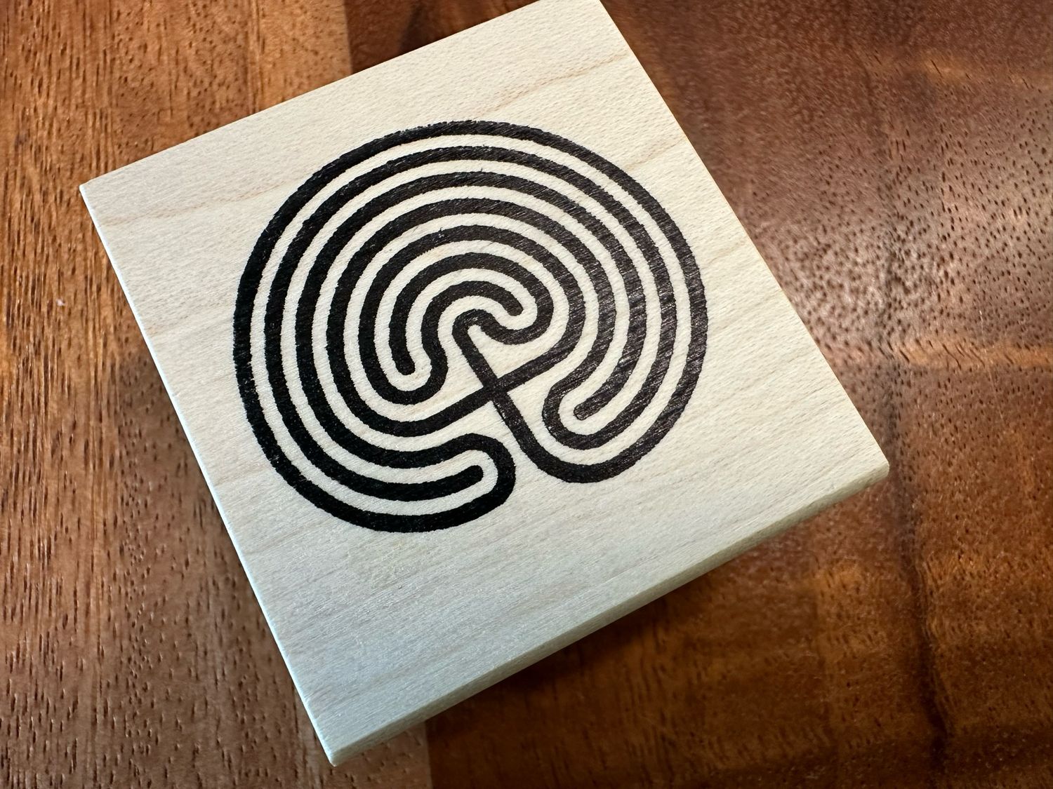 Rubber Labyrinth Stamps | Wooden Base