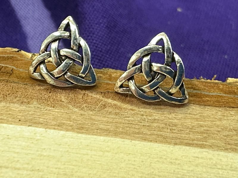 Earrings: Tiny Studs - Trinity Knot
