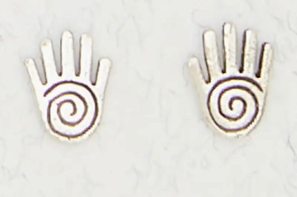 Earrings: Tiny Studs - Reiki Hand