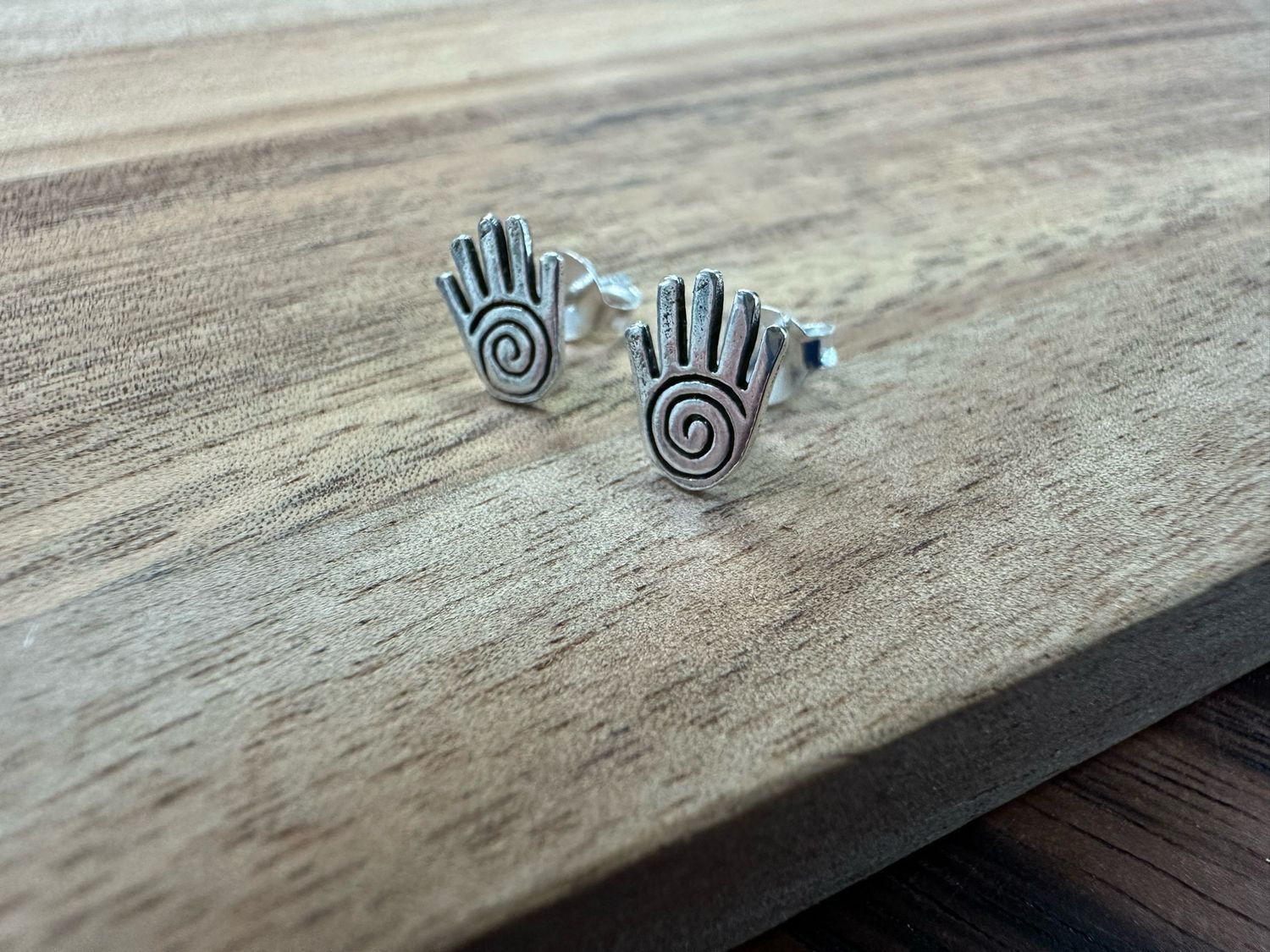 Earrings: Tiny Studs - Reiki Hand