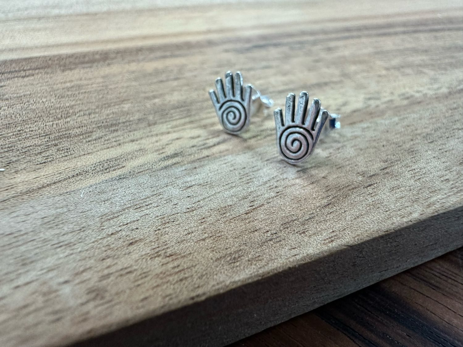 Earrings: Tiny Studs - Reiki Hand
