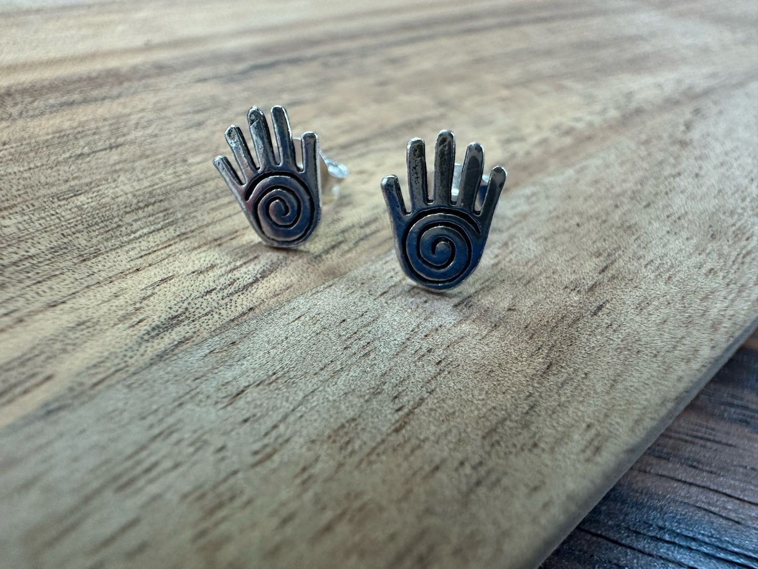 Earrings: Tiny Studs - Reiki Hand