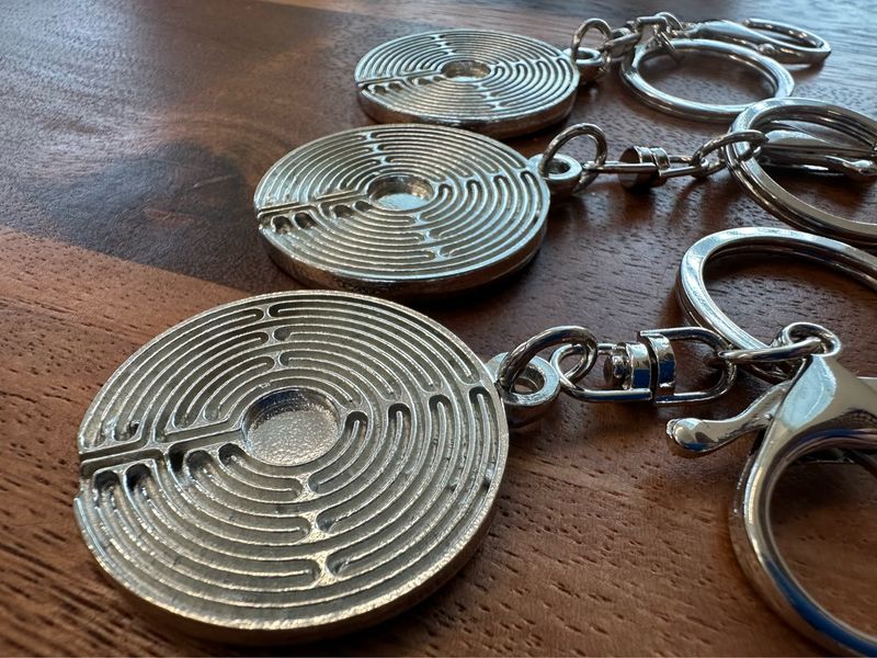 Pewter Labyrinth | Keychain &amp; Purse Charm (Large)
