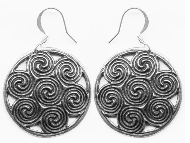 Earrings: Celtic Spiral (Pewter) | Bench-Cast in California