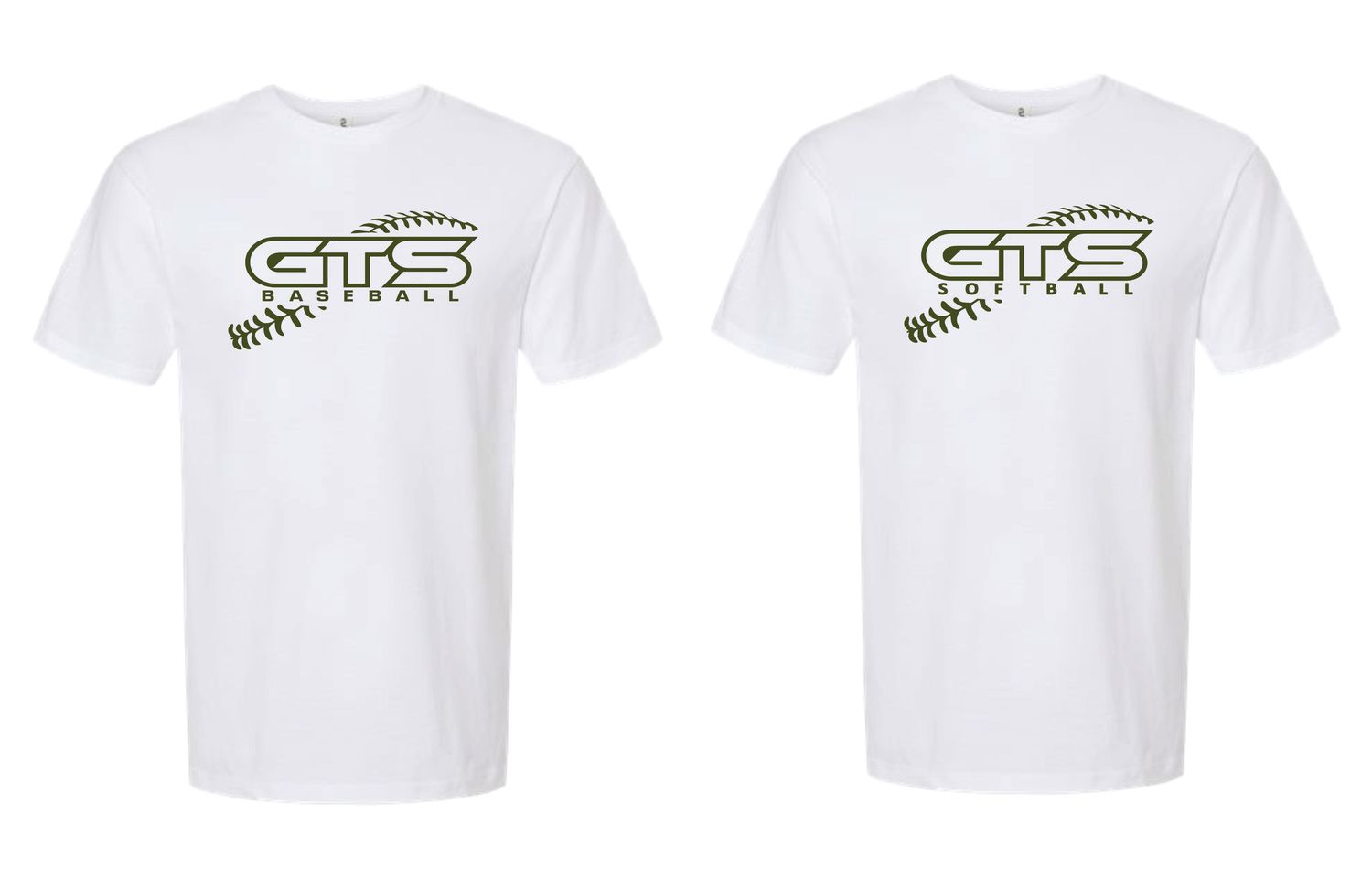 GTS White Baseball/Softball T-Shirts