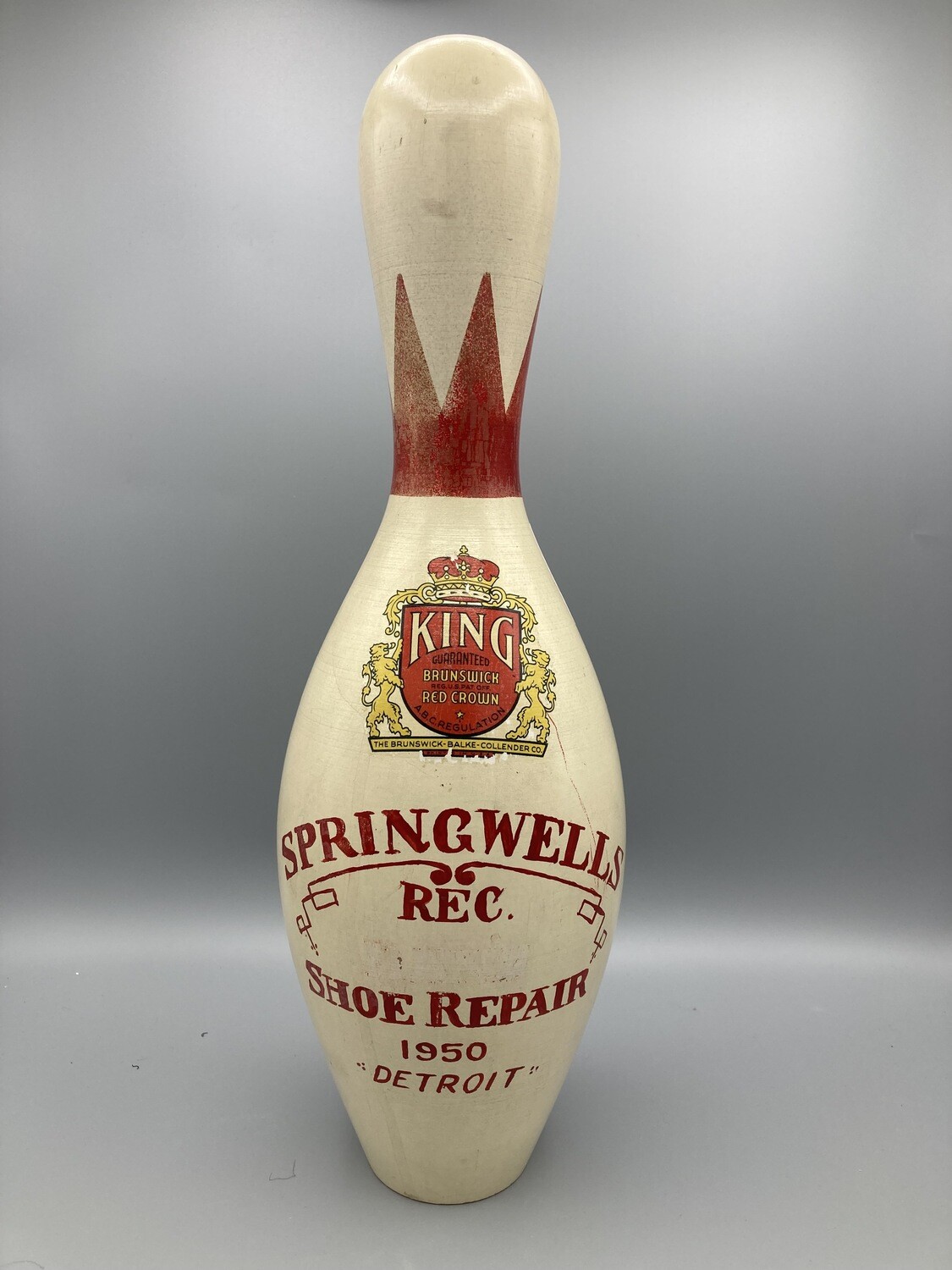 King Brunswick Red Crown Bowling Pin