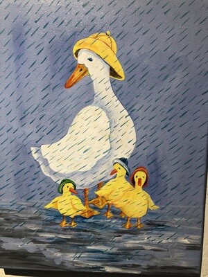 Ducky Rainy Day Painting Class 5/21/22