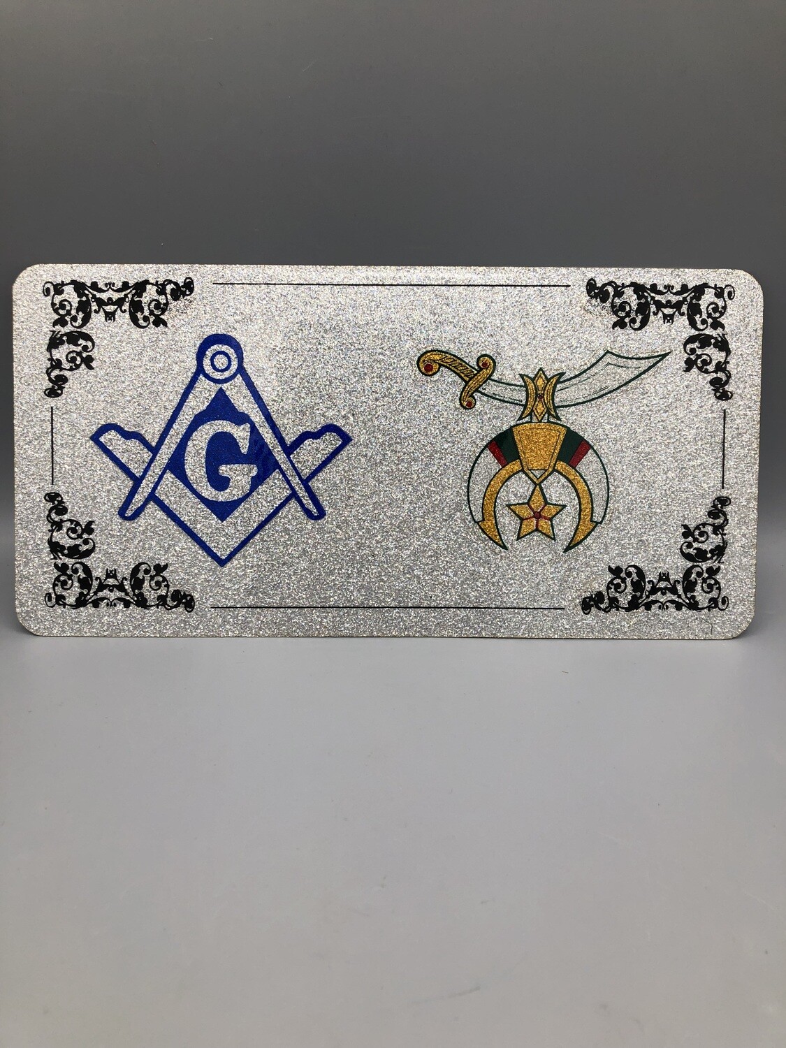 Freemason Shriner License Plate with cover
