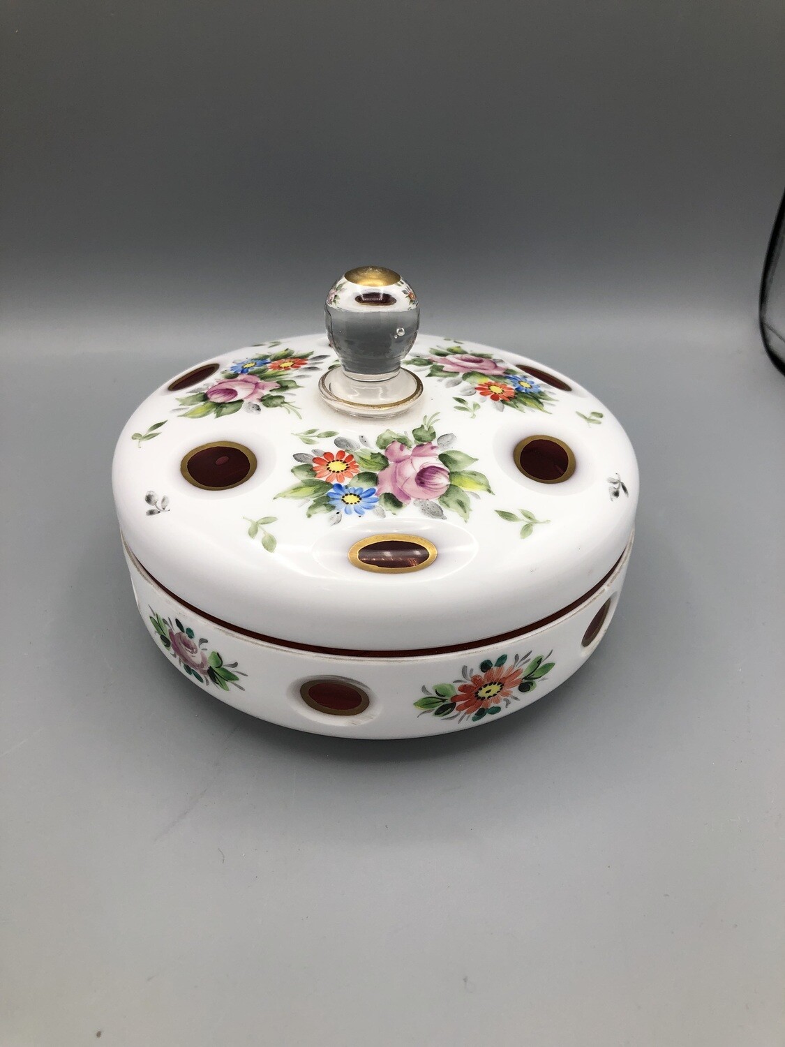 Czech Bohomian Covered Candy Dish