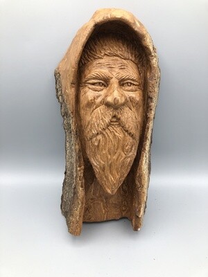 Hooded Man Carving by Nate Elarton