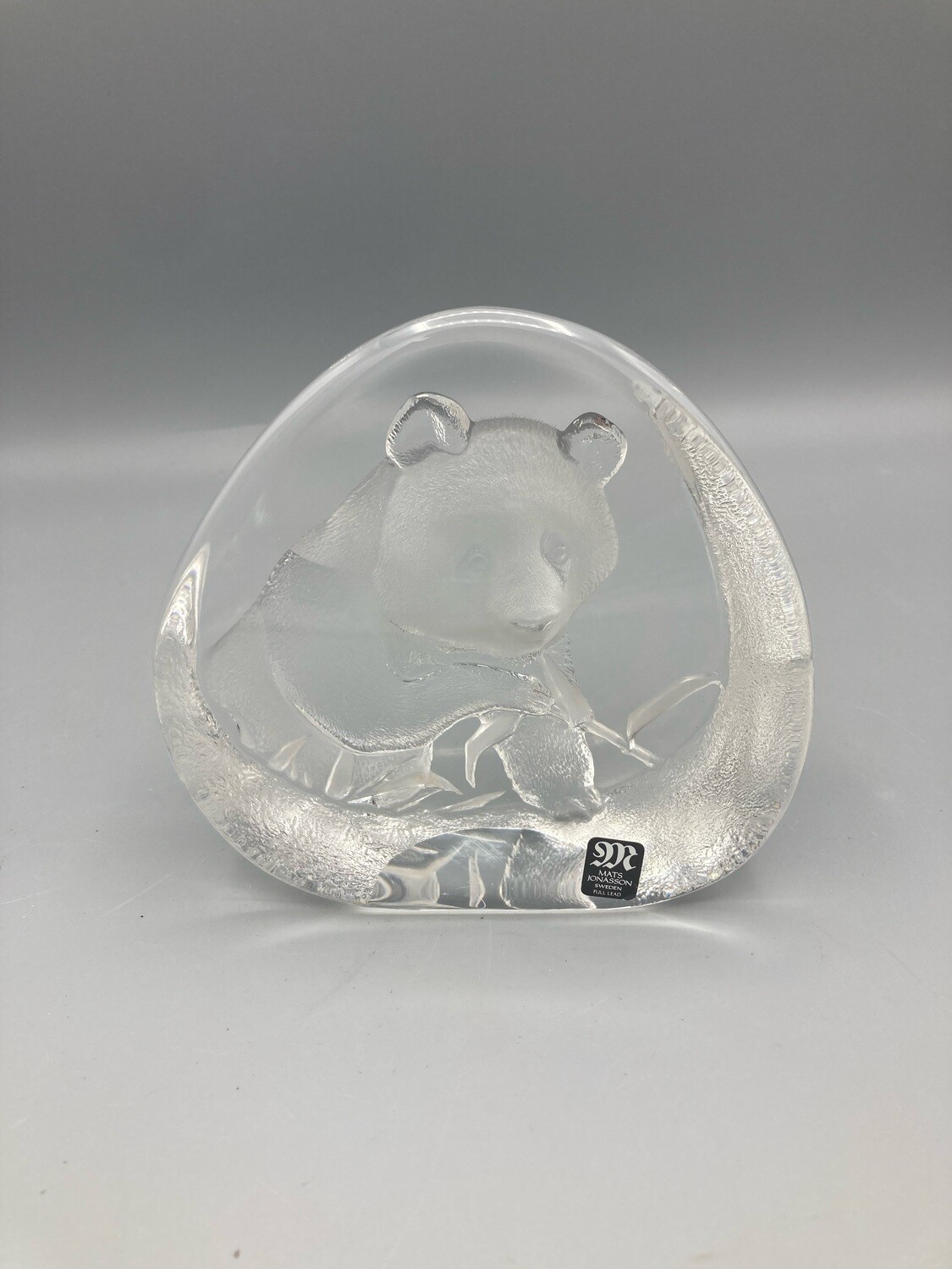panda leaded glass paperweight