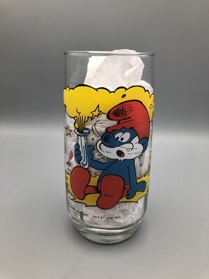 Papa Smurf 1982 Glass