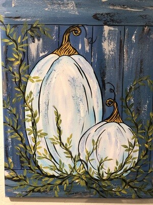 Blue Pumpkins Painting with Carol 10/8/22