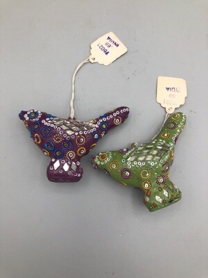 Pair of Mosaic Bird Ornaments New Tagged