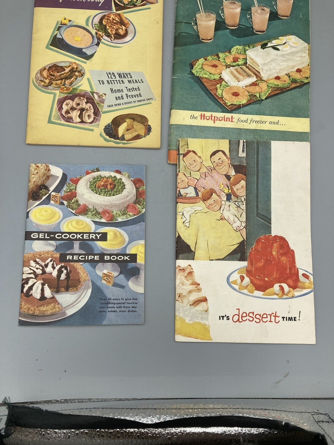 4 Booklets Jello, Peanut Oil, Hotpoint Freezer/Fridge Instructions and Recipes