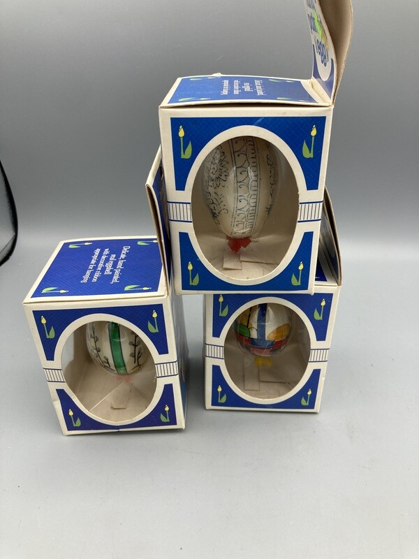 handpainted eggs NIB set of 3