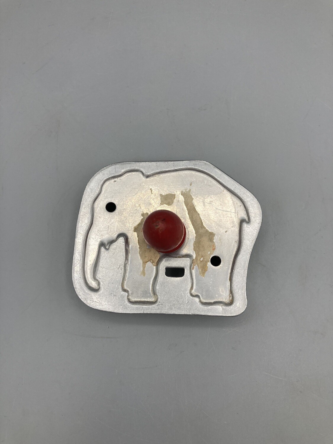 Red handled elephant cookie cutter
