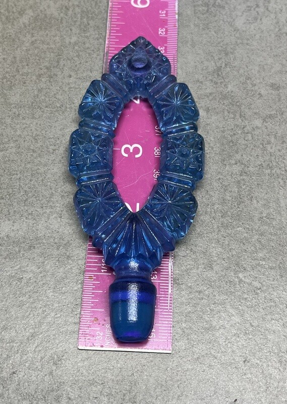  Fenton Glass Tall Hobstar Cologne Perfume Bottle Stopper blue/lavendar