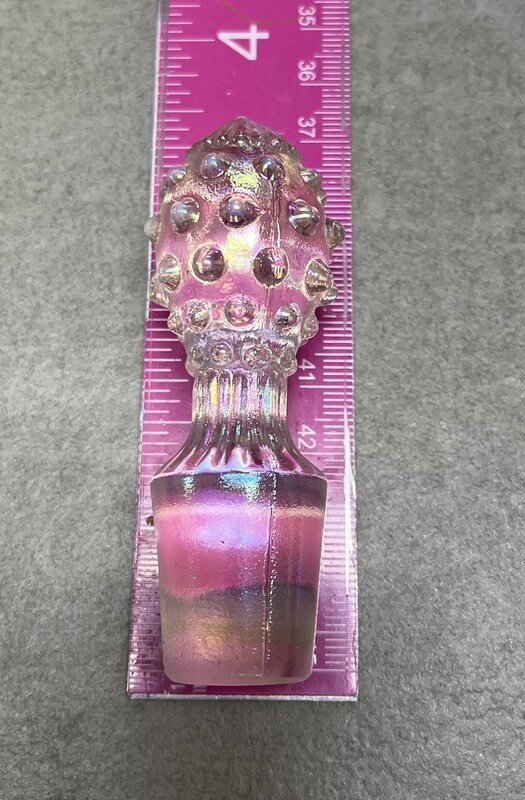 pink iridescent hobnail fenton stopper