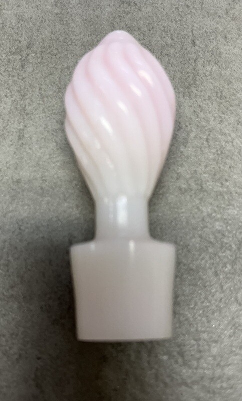 Fenton pink white milk glass bottle stopper swirled