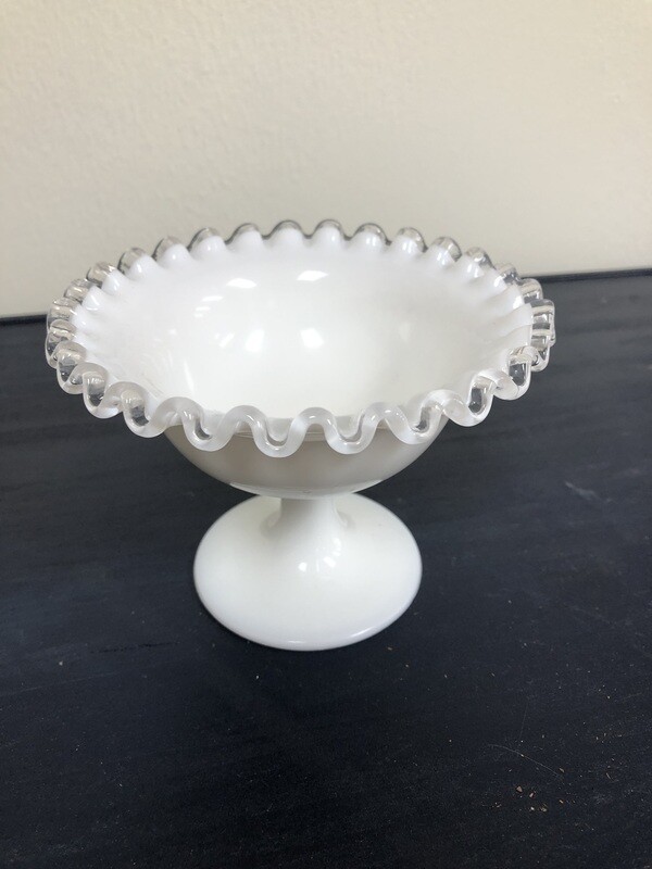 Fenton silver crest pedestal dish