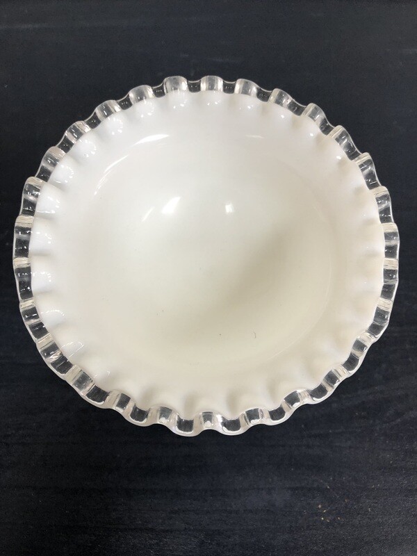 Fenton silver crest pedestal dish