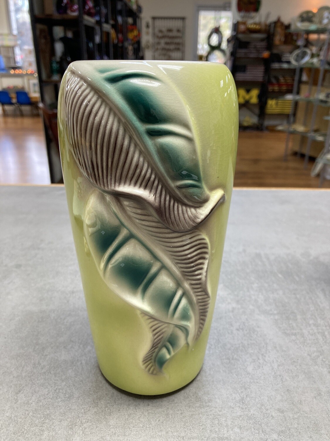 Royal Copley Anthurium Chartreuse Leaf Vase