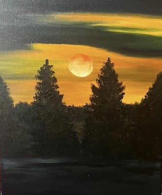 3/2/24 Beginner Acrylic Painting with Pam - Sunset