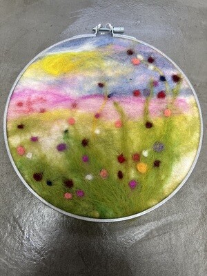4/6/24 Needle Felted Spring Meadow Hoop Afternoon Session